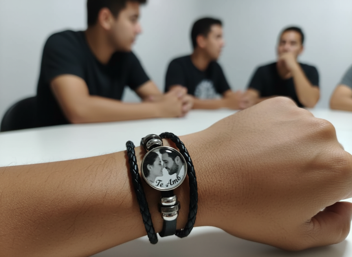 Firefly_Genera una imagen que muestre el centro del brazalete sublimado con el rostro de un h 951928